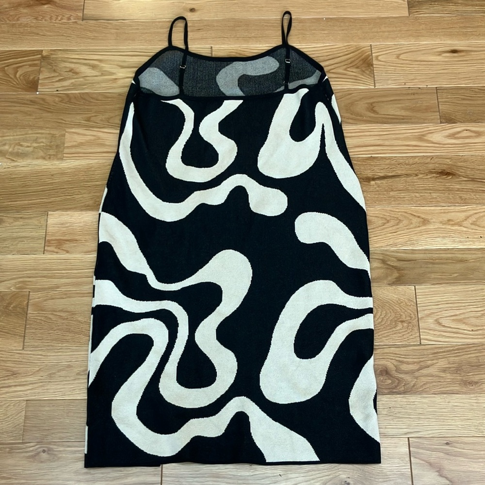 Cider Black and Cream abstract midi Dress XXL - Picture 4 of 4